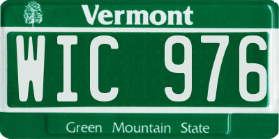 VT license plate WIC976