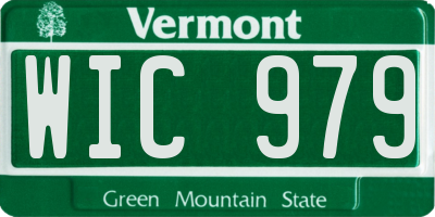 VT license plate WIC979