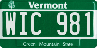 VT license plate WIC981