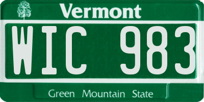 VT license plate WIC983