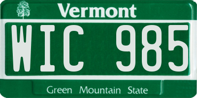 VT license plate WIC985