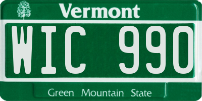 VT license plate WIC990