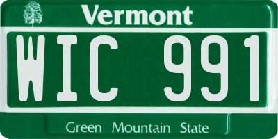 VT license plate WIC991