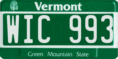 VT license plate WIC993