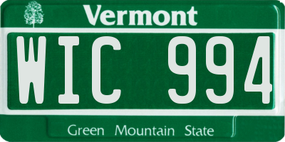 VT license plate WIC994