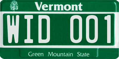 VT license plate WID001