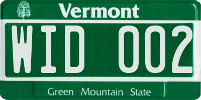 VT license plate WID002