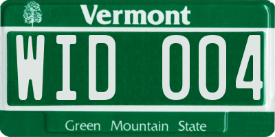 VT license plate WID004