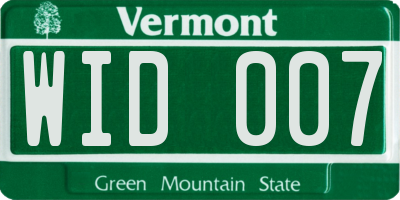 VT license plate WID007