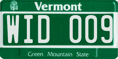 VT license plate WID009