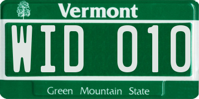 VT license plate WID010