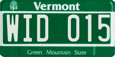 VT license plate WID015