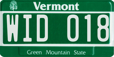 VT license plate WID018