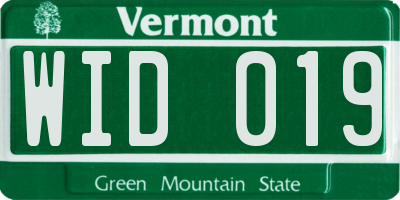 VT license plate WID019