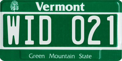 VT license plate WID021