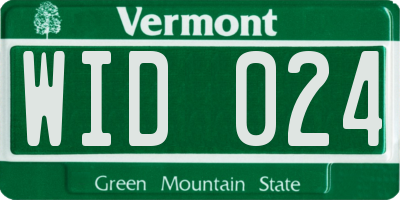 VT license plate WID024