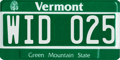 VT license plate WID025