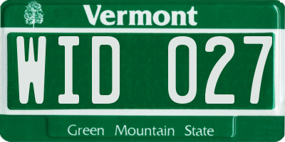 VT license plate WID027