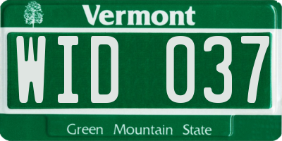 VT license plate WID037