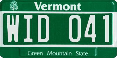 VT license plate WID041