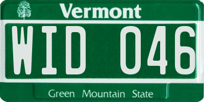 VT license plate WID046