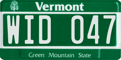 VT license plate WID047