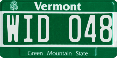 VT license plate WID048