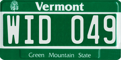VT license plate WID049