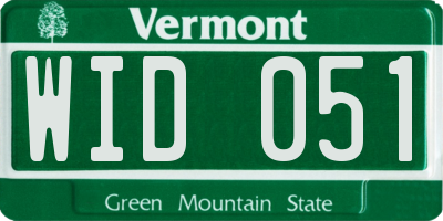 VT license plate WID051