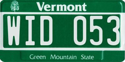 VT license plate WID053