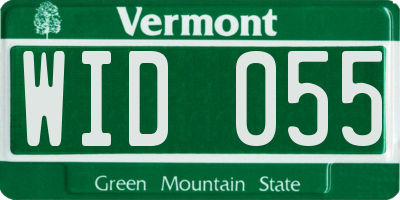 VT license plate WID055