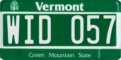 VT license plate WID057
