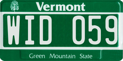 VT license plate WID059