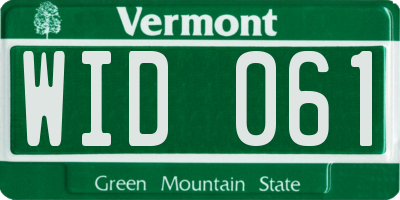 VT license plate WID061