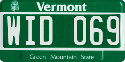 VT license plate WID069