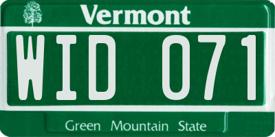 VT license plate WID071