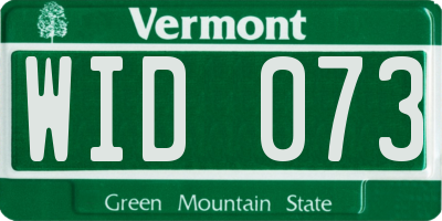 VT license plate WID073
