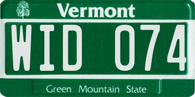 VT license plate WID074