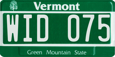 VT license plate WID075