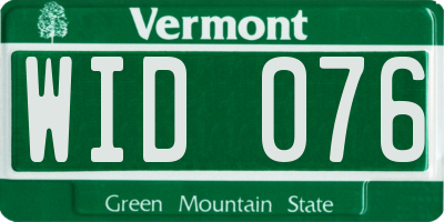 VT license plate WID076