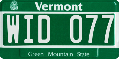 VT license plate WID077