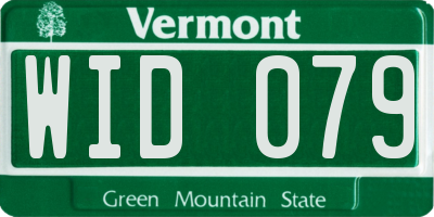 VT license plate WID079