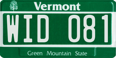 VT license plate WID081