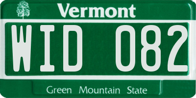 VT license plate WID082