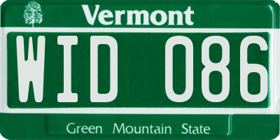 VT license plate WID086