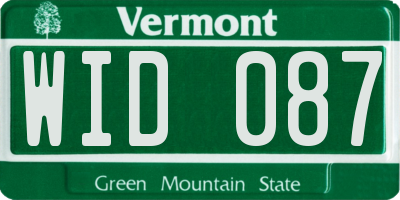 VT license plate WID087