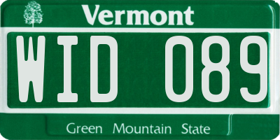 VT license plate WID089