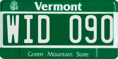 VT license plate WID090