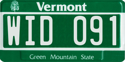 VT license plate WID091
