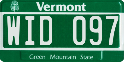 VT license plate WID097